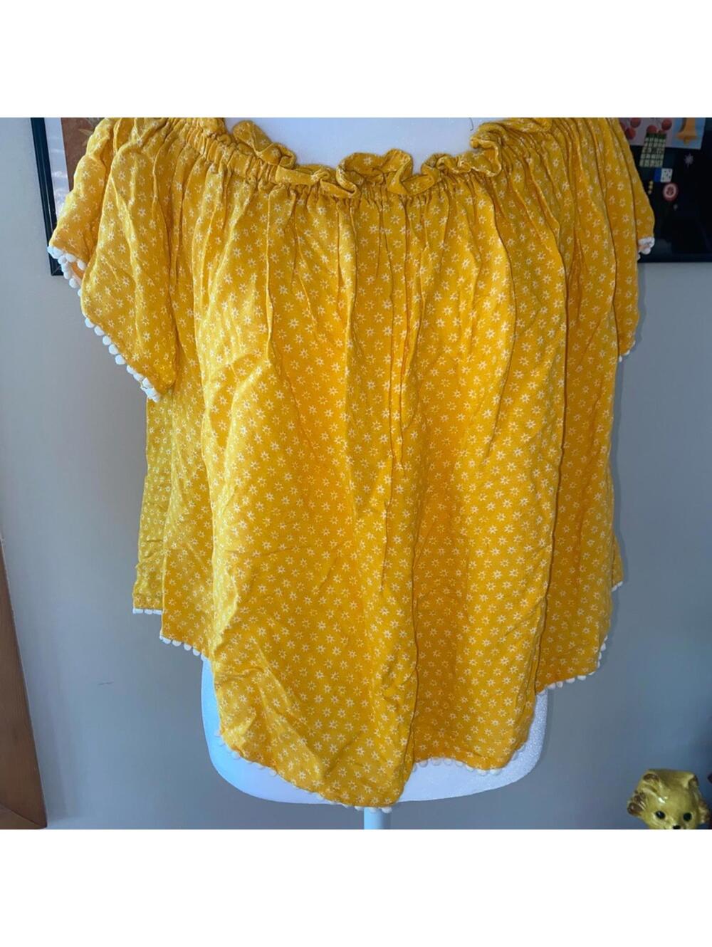 Seed Heritage Teen Yellow Floral Off-Shoulder Top